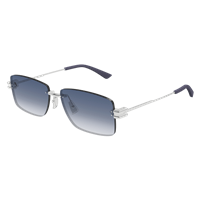 Occhiali da sole Bottega Veneta Uomo BV1126S005-SILVER-SILVER-BLUE58 - BV1126S005-SILVER-SILVER-BLUE58